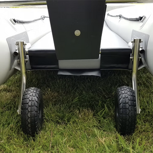 Beach Wheels for the LX Series Takacat inflatable boat. Made of stainless steel with rubber wheels