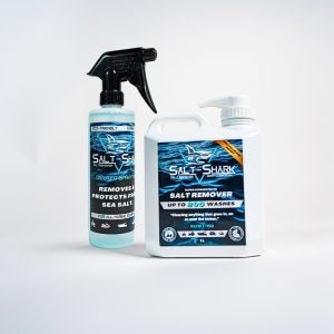 Salt-Shark Equipment Protector spray bottle and 33oz bottle of Salt-Shark concentrate from Smackmarine.com